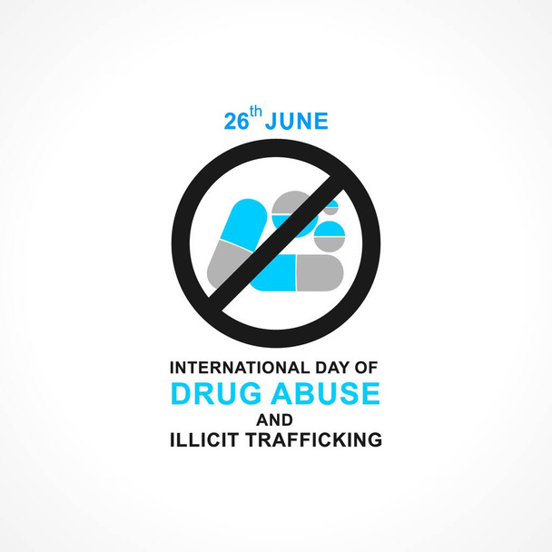 International Day against DRUG ABUSE and trafficking observed on 26th JUNE - Vector, imagen