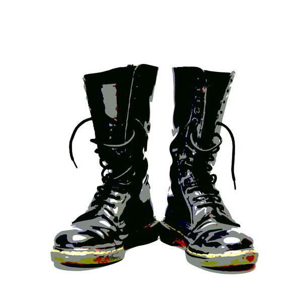 Big black boots - painting - Photo, Image