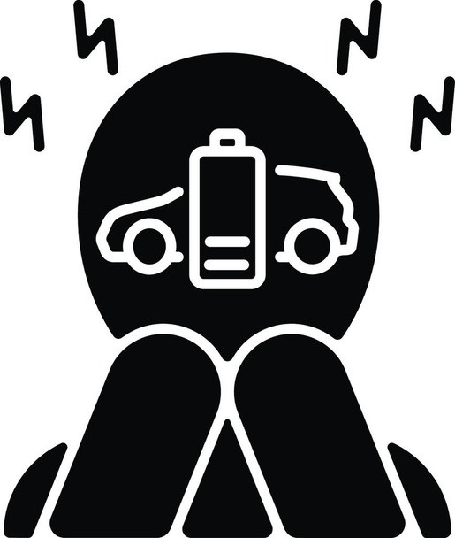 Range anxiety black glyph icon - Vektor, obrázek