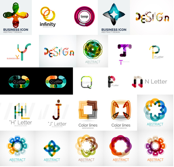 Logo collection, geometric business icon set - Vector, Image