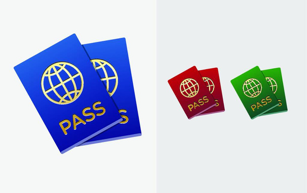 "Állampolgársági vagy külföldi útlevélszám-készlet a Vector Colorful Ico programban" - Vektor, kép