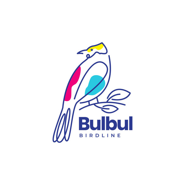 linhas de bulbul pássaro arte design logotipo abstrato  - Vetor, Imagem