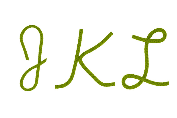 Yeşil lif ipi j, k, l - Fotoğraf, Görsel