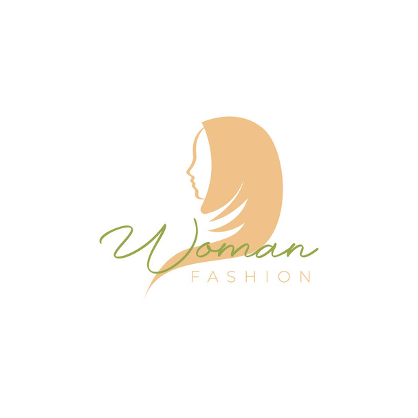 美容女性ヒジャーブイスラム教徒女性のロゴデザインベクトル - ベクター画像