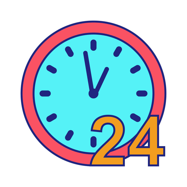 Προσαρμοσμένη υπηρεσία υποστήριξης 24 ώρες εικονίδιο επίπεδη σχεδίαση διάνυσμα - Διάνυσμα, εικόνα