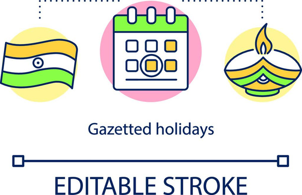 "Gazetted holidays concept icon" - Vector, Imagen