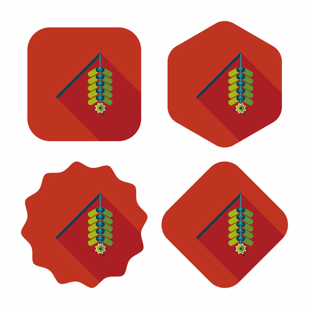 " Wish spring comes" Chinese firecrackers flat icon, eps10 - Vetor, Imagem