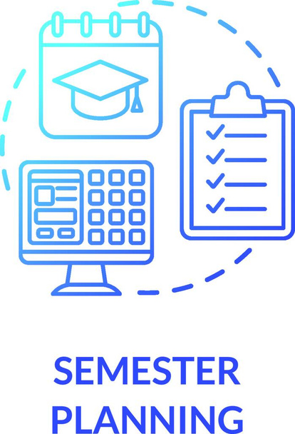 Icono de concepto de planificación semestral - Vector, Imagen