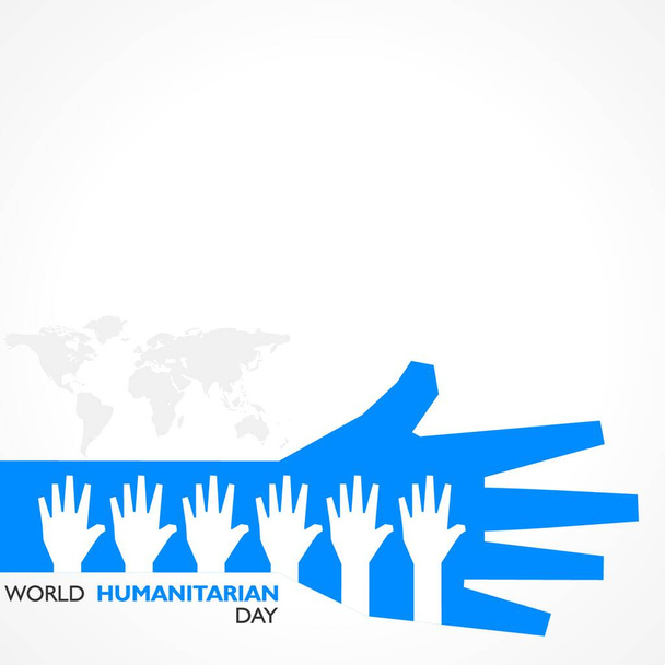 "Παγκόσμια Ημέρα Ανθρωπιστικής Βοήθειας στις 19 Αυγούστου" - Διάνυσμα, εικόνα