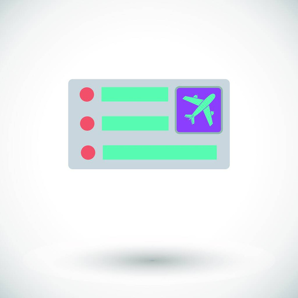 "Vliegticket "web icon vector illustratie - Vector, afbeelding