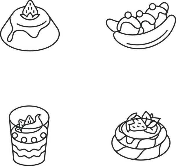 "Popular sweets linear icons set" - Vektor, kép