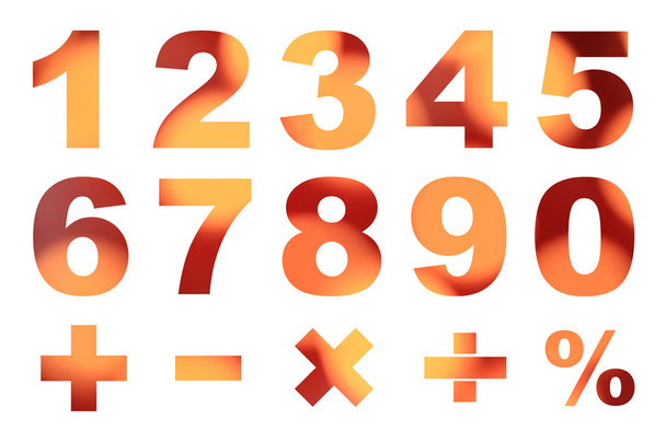 ゼロの数値、および基本的な数学記号が 1 つ - 写真・画像