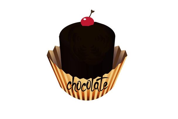 Chocolate Cupcake isolated on white background. illustration design  - Photo, Image
