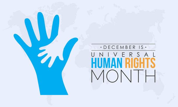 Vector Illustration Design Konzept des Universal Human Rights Month, der an jedem Dezember begangen wird - Vektor, Bild
