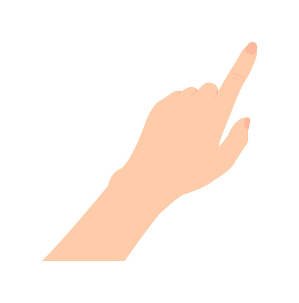 Illustration of touching the mobile phone screen with a finger - Vector, Image