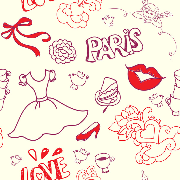 french pattern with hearts - Vector, Image