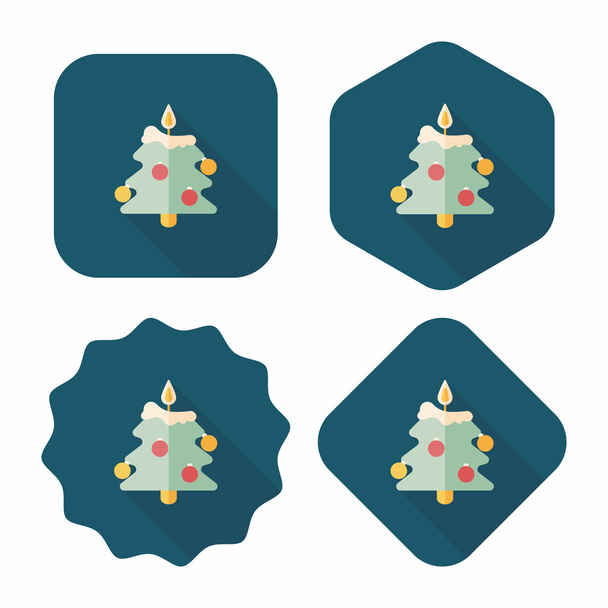 Christmas tree flat icon with long shadow, eps10 - Вектор,изображение