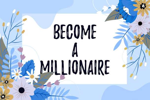 Zarejestruj wyświetlanie Zostań milionerem, Internet Concept aspirując do bycia potentatem biznesu i liderem sukcesu - Zdjęcie, obraz