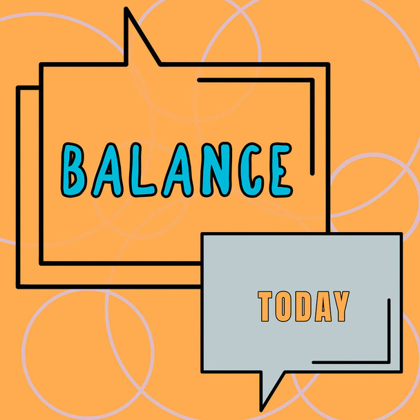 Käsitteellinen kuvateksti Balance, Business approach ehto, jossa eri tekijät ovat yhtä suuri tai oikea määrä - Valokuva, kuva