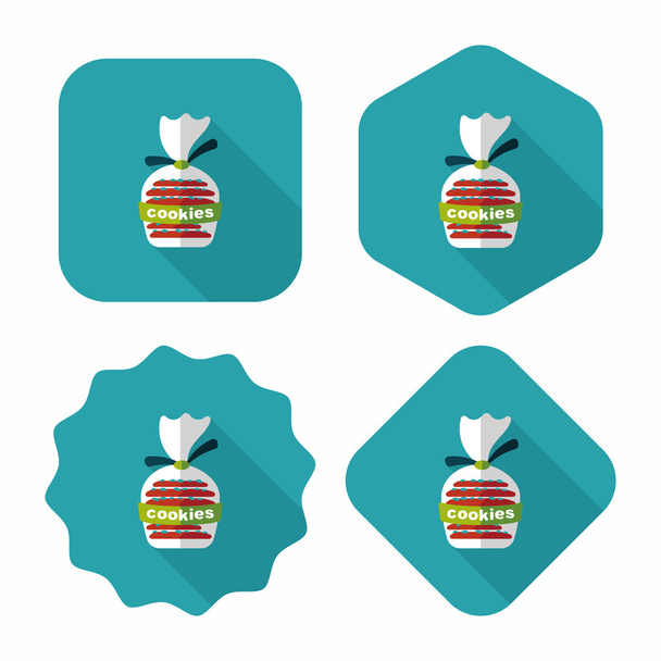 cookies flat icon with long shadow,eps10 - Vector, Imagen