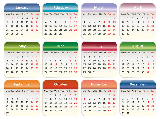 Calendario de 2014
 - Vector, Imagen