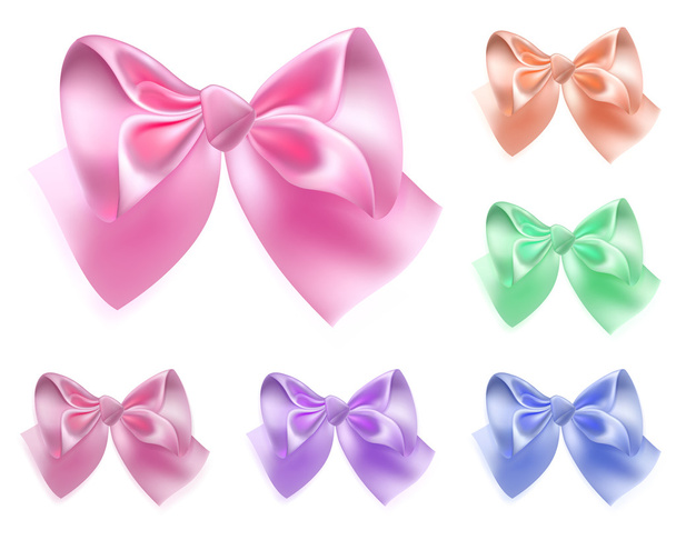 Set of colored bows - Vector, Image