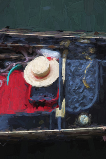 Venise avec gondoles, Italie, Peinture à l'huile
 - Photo, image