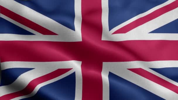 Bandera del Reino Unido ondeando en el viento. - Metraje, vídeo