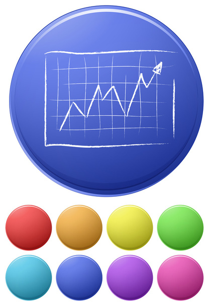 Small buttons and a big button with a graph - Vector, Image