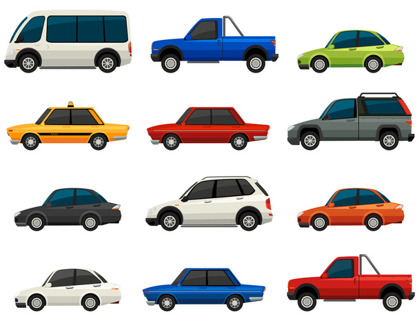 Set of vehicles - Vector, Image