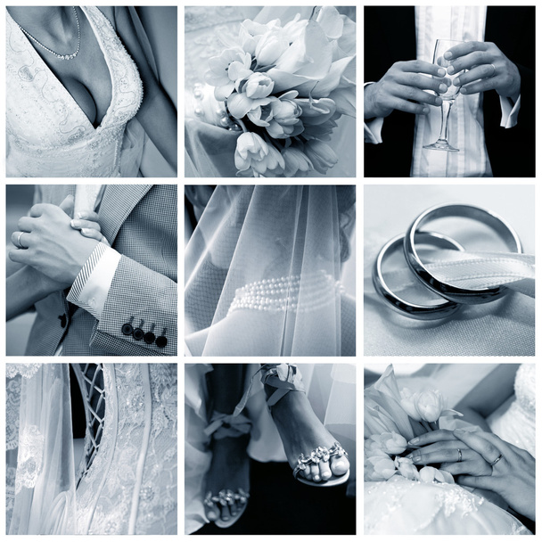 Collage di nove foto di nozze
 - Foto, immagini