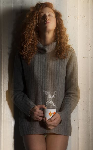 Girl with a coffee - Zdjęcie, obraz