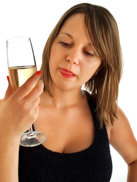 Attractive girl with champagne - Zdjęcie, obraz