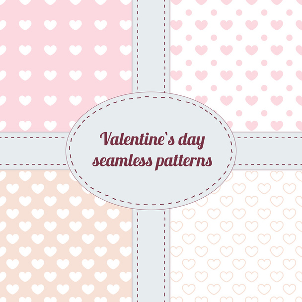 Set of Valentine seamless patterns - Vector, Image