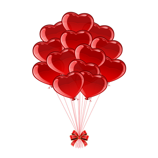 Red Valentines balloons - Vector, Imagen