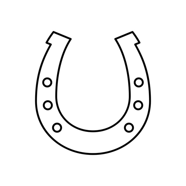 Icono lineal de herradura. Forma de herradura. Símbolo de la suerte. Ilustración vectorial. - Vector, Imagen