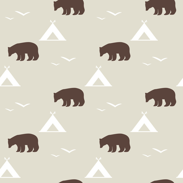 Patrón nacional sin fisuras con la imagen del oso
 - Vector, imagen