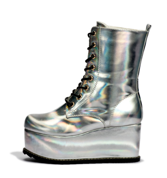 Elegáns ezüst idegen High Cut cipő - Fotó, kép