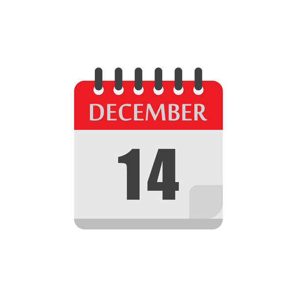 Décembre calendrier date vacances vecteur icône illustration conception - Vecteur, image