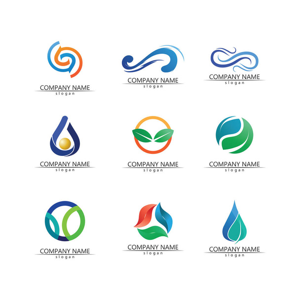 wave logo Geïsoleerde ronde vorm logo. Blauwe kleur logotype. Een stromend waterbeeld. Zee, oceaan, rivieroppervlak. - Vector, afbeelding