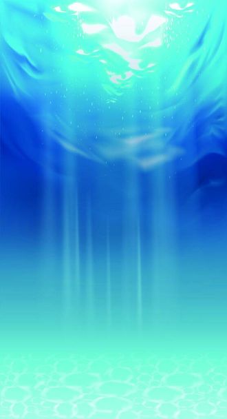 Ocean landscape Realistic underwater background. - Vector, Image
