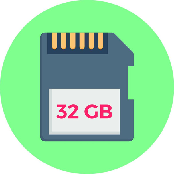 32 GB card icon vector illustration - Vektör, Görsel
