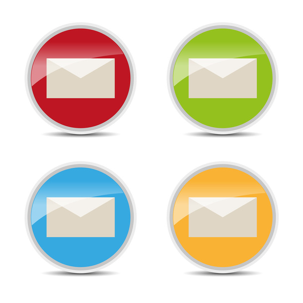 Set of mail color glossy icons -stock vector - Vector, afbeelding