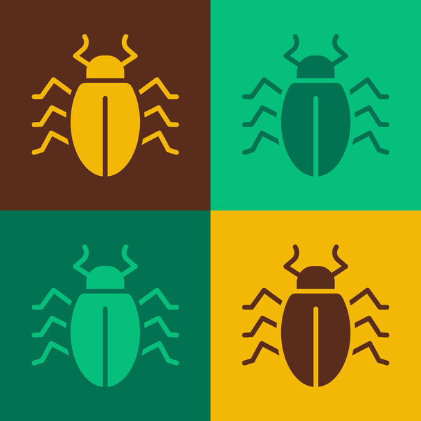 Pop art Colorado escarabajo icono aislado en el fondo de color. Vector - Vector, imagen