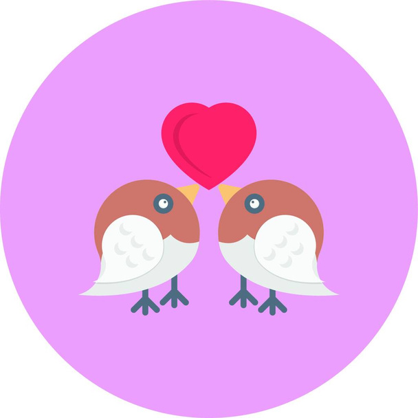 "liefdevolle vogels "icoon, grafische vector illustratie - Vector, afbeelding