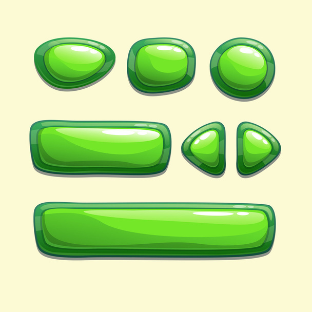Cartoon green buttons - Vector, afbeelding