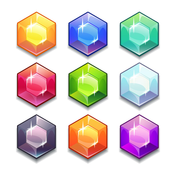 Gems and diamonds icons - Vektor, obrázek
