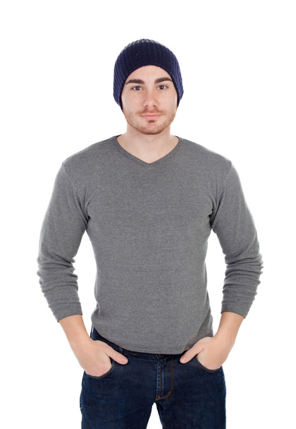 Hombre musculoso con sombrero de lana
 - Foto, Imagen