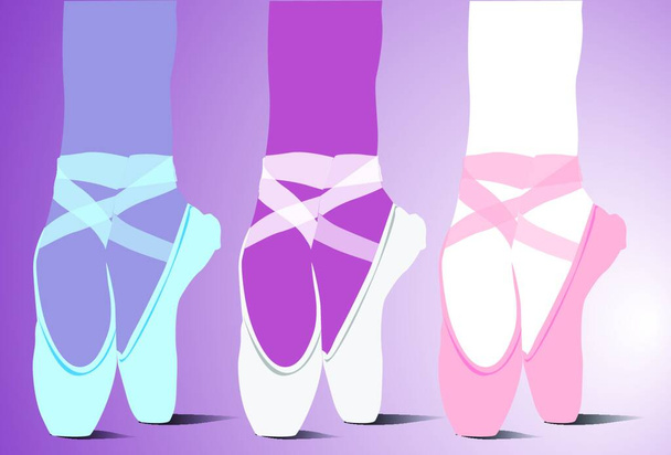"Ballet shoes, vectorillustratie" - Vector, afbeelding