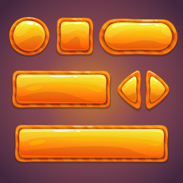 Orange glossy buttons - Vector, afbeelding